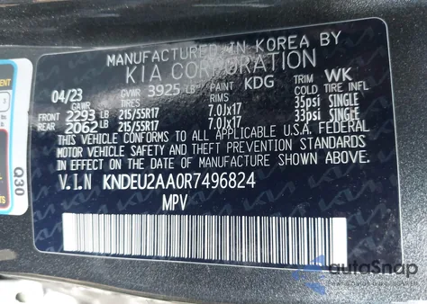 2024 Kia Seltos S из США, поврежденный, VIN KNDEU2AA0R7496824